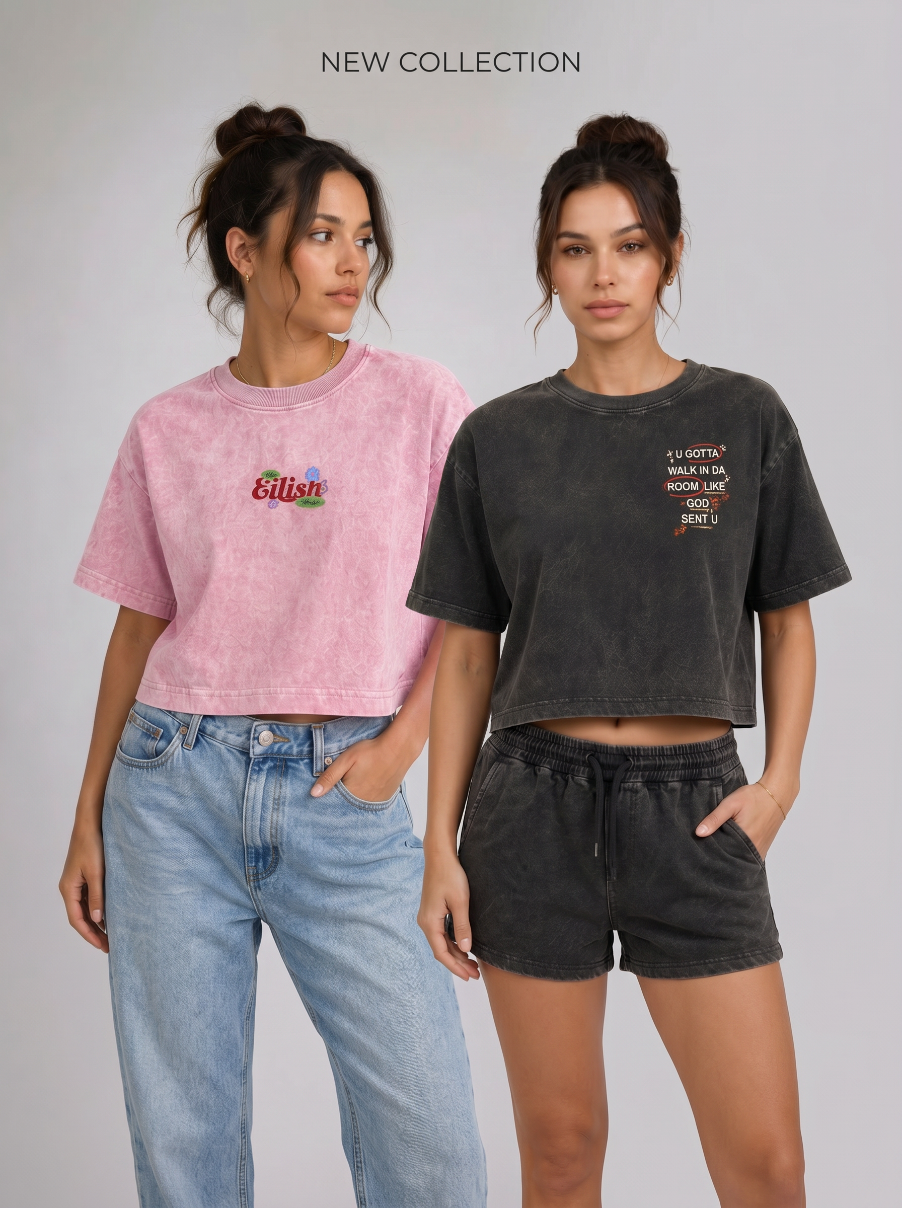 Acid Wash Crop Tees