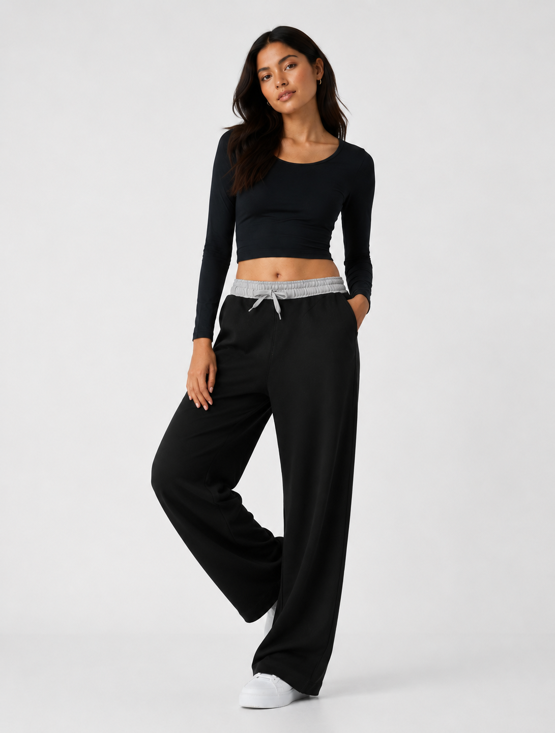 Black Wide-Leg Lounge Pants