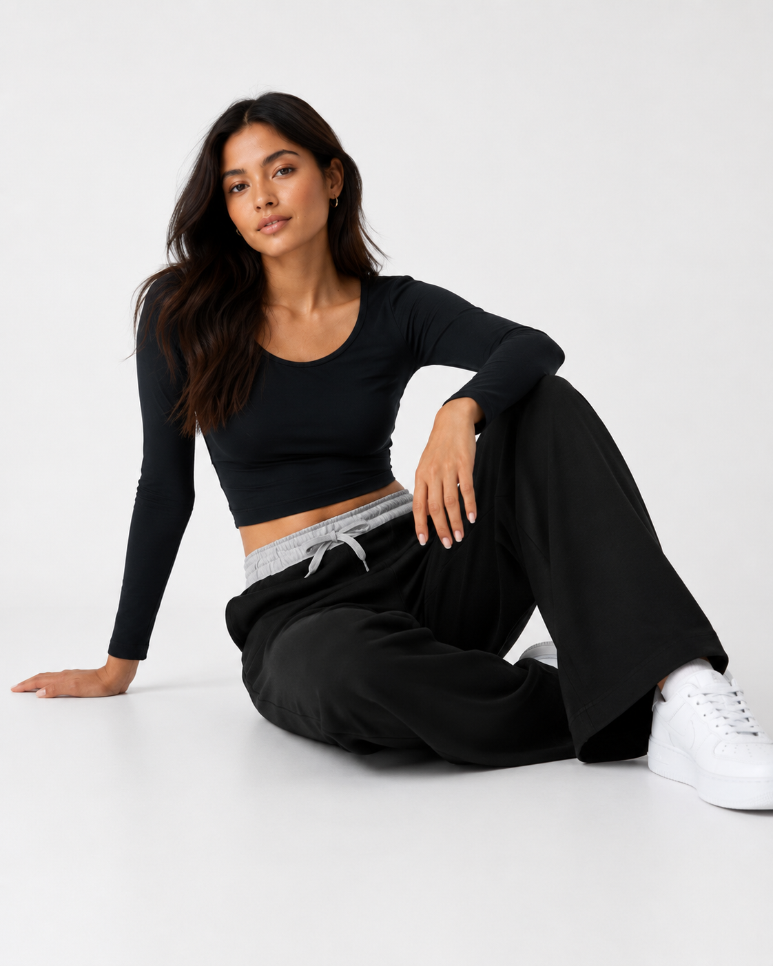 Black Wide-Leg Lounge Pants