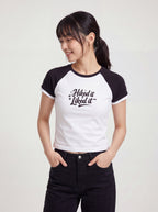 Hiked It, Liked It Women’s Raglan T-Shirt - White Black