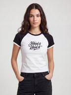 Hiked It, Liked It Women’s Raglan T-Shirt - White Black