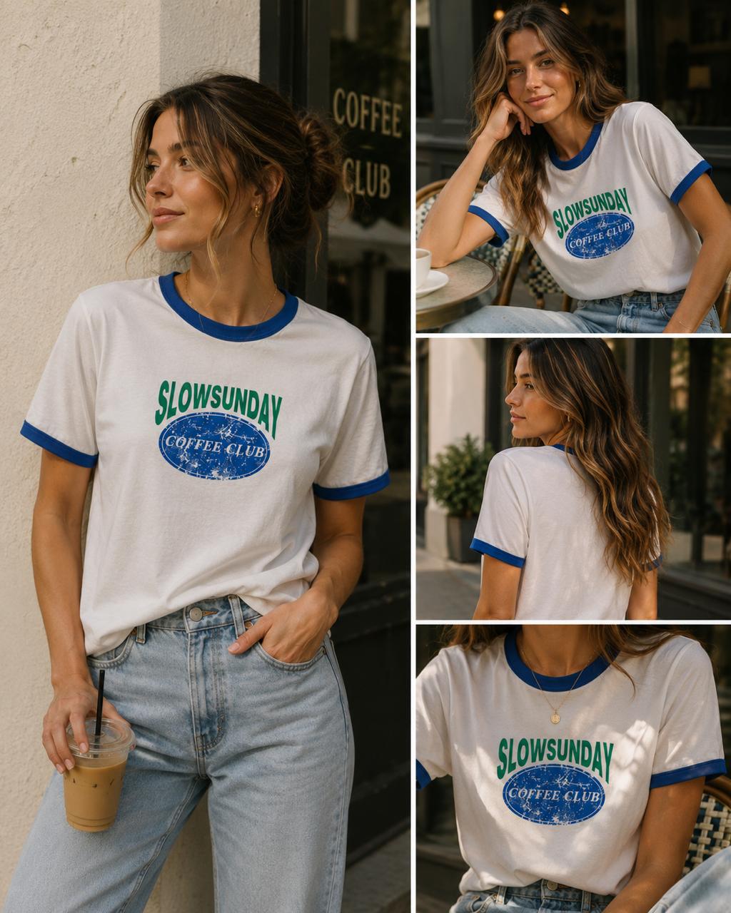 Slow Sunday Coffee Club Ringer Tee