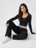 Flow Wide Leg Lounge Pants - Black