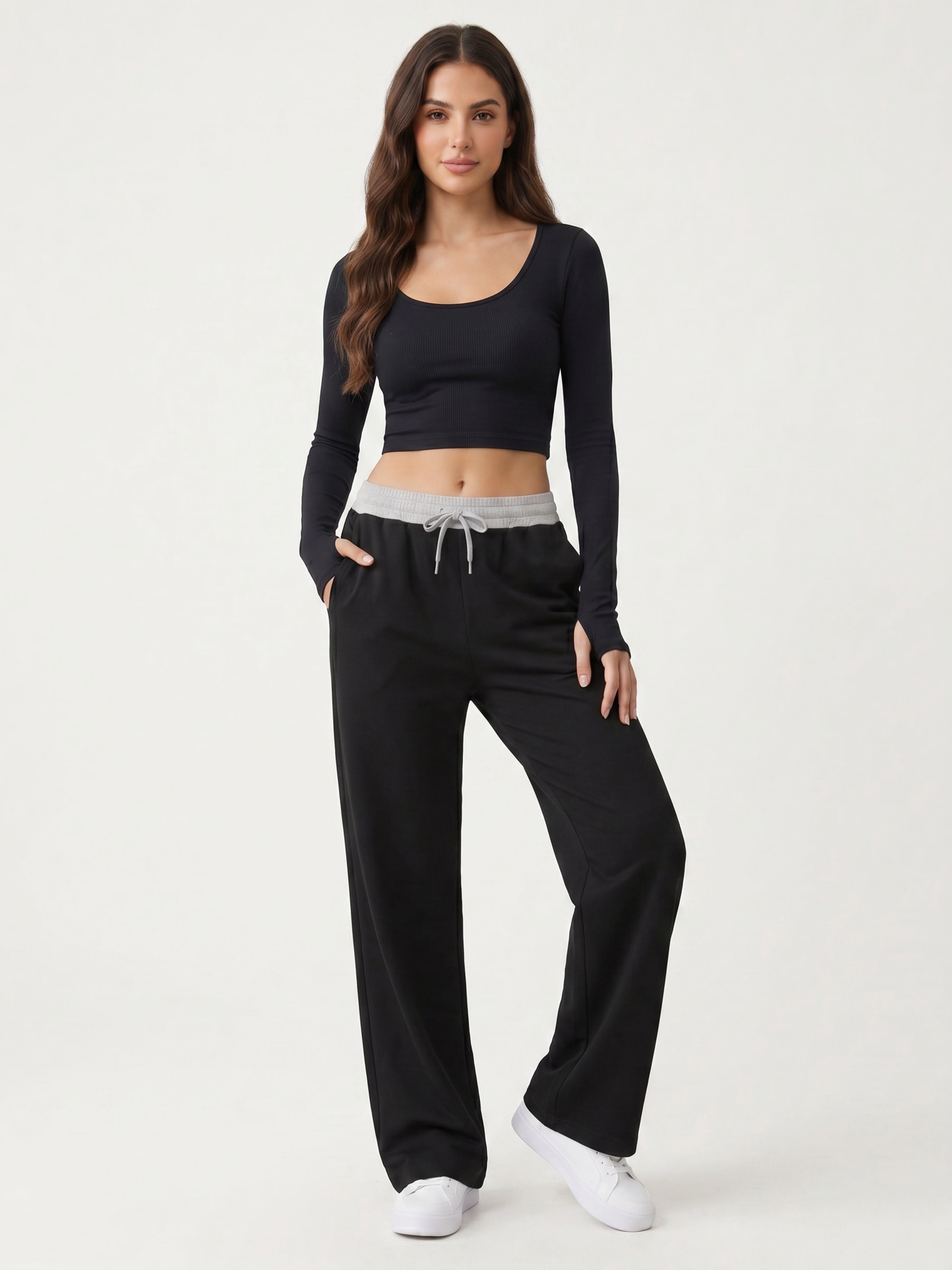 Flow Wide Leg Lounge Pants - Black