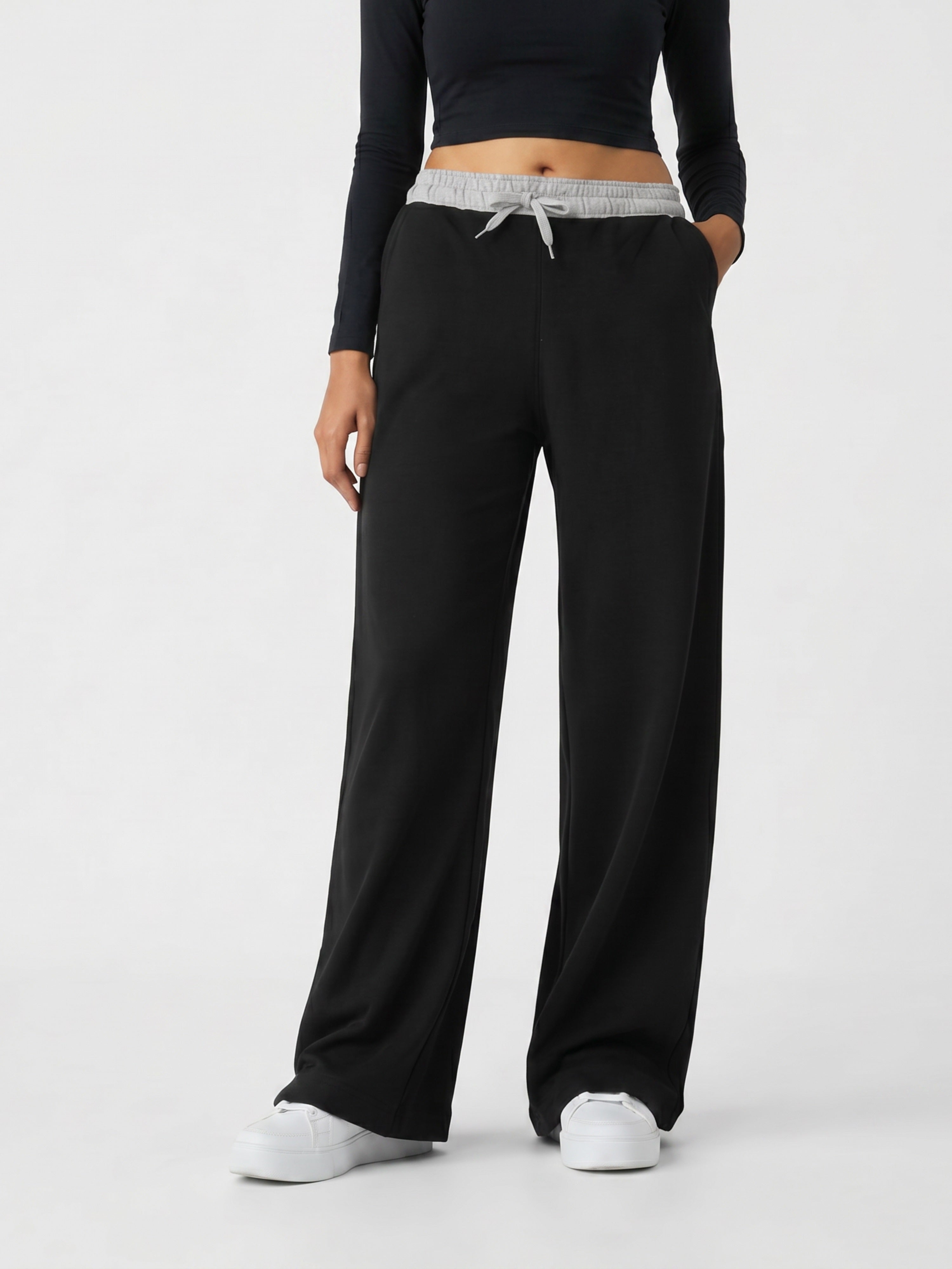 Flow Wide Leg Lounge Pants - Black