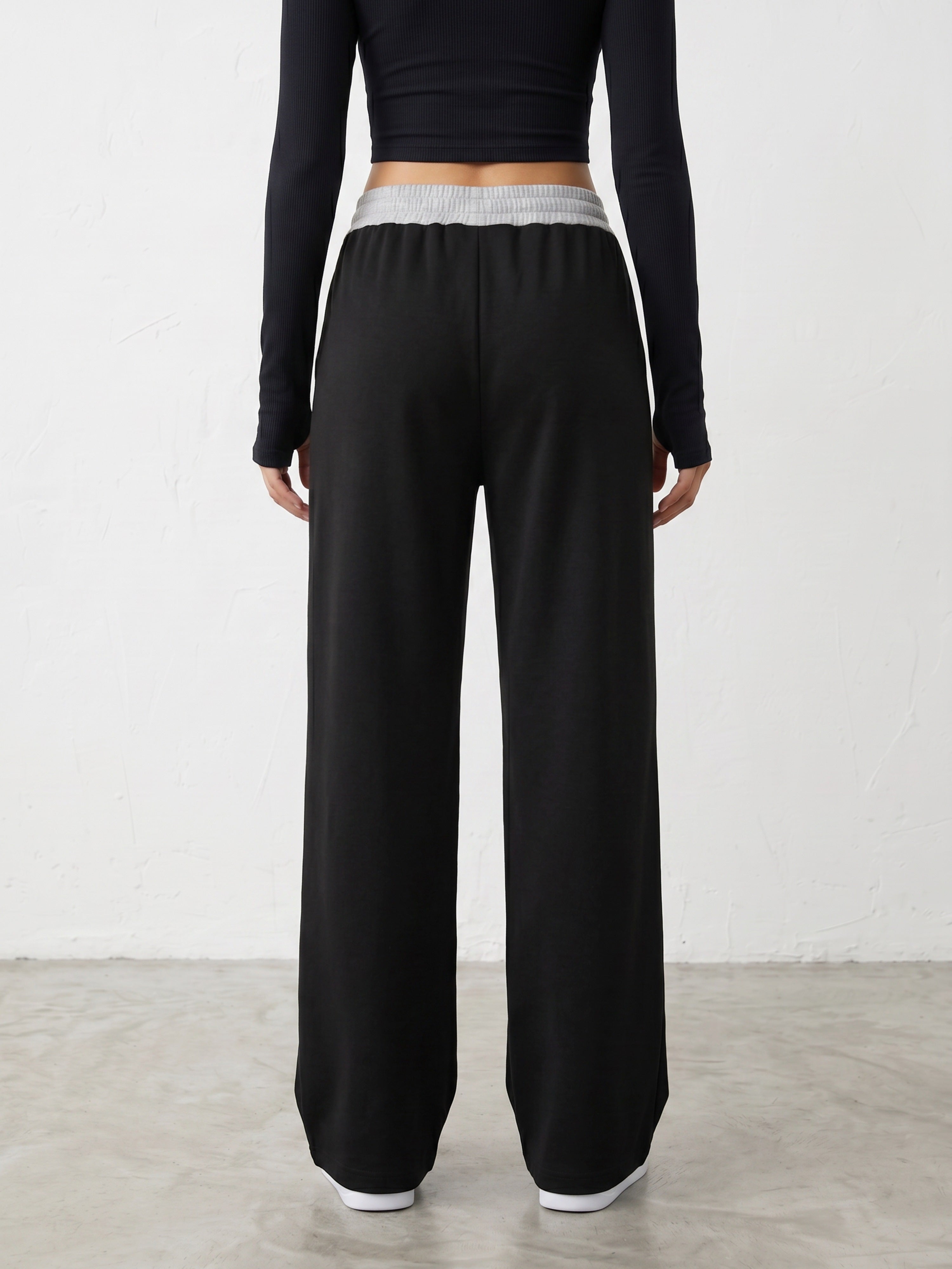 Flow Wide Leg Lounge Pants - Black