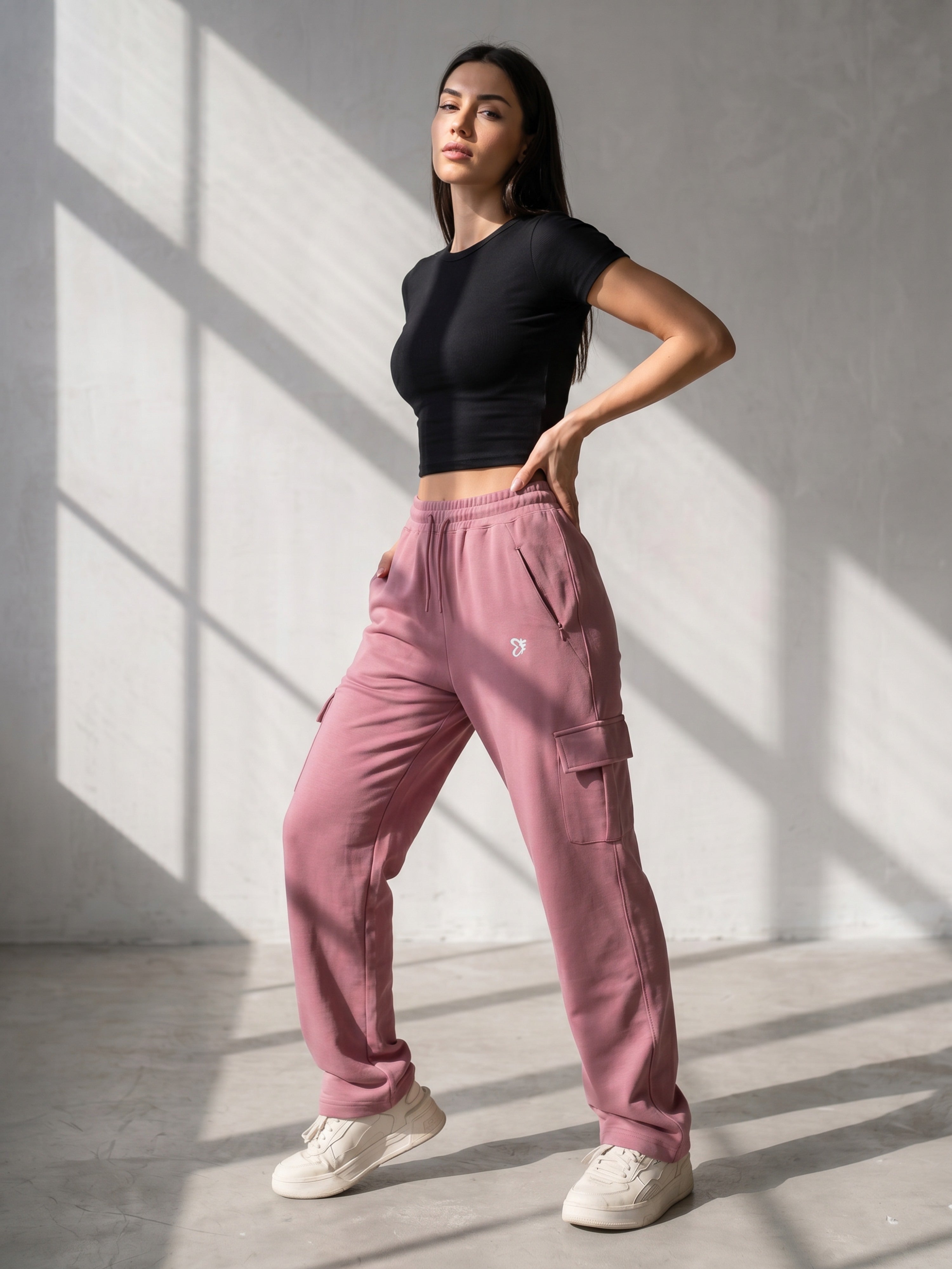 Everyday Comfort Cargo Pants - Pink