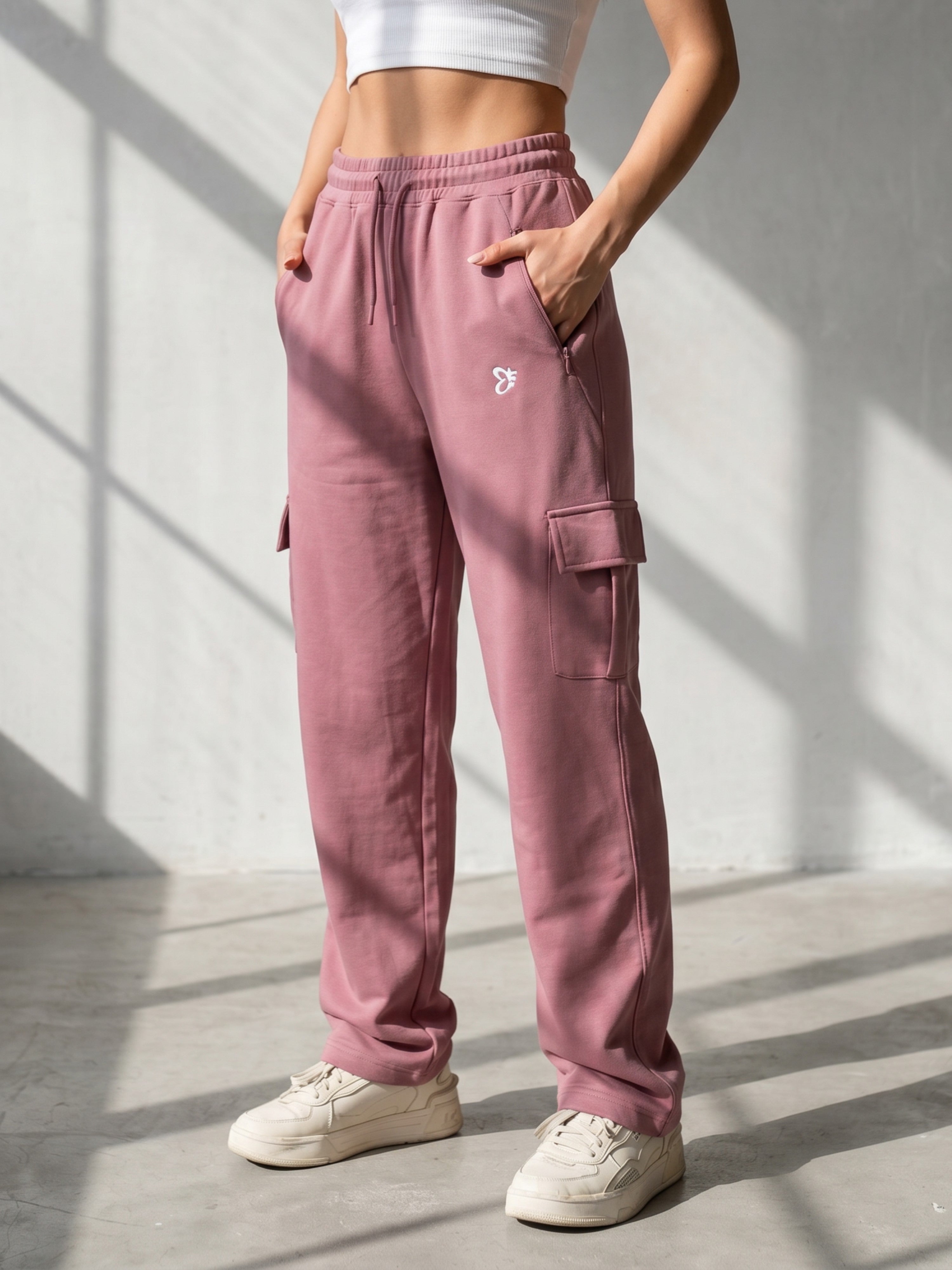 Everyday Comfort Cargo Pants - Pink