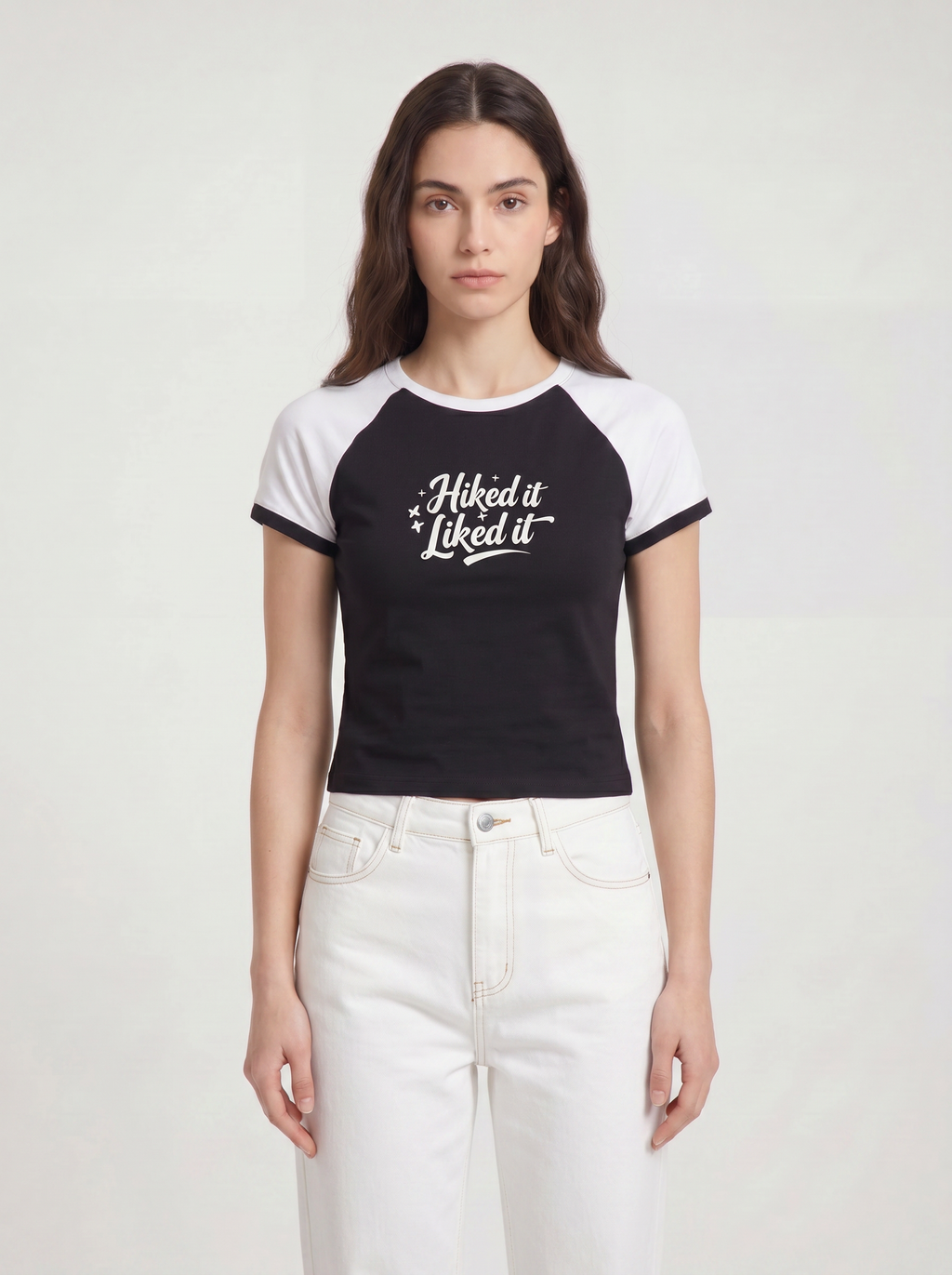 Hiked It, Liked It Women’s Raglan T-Shirt - Black White