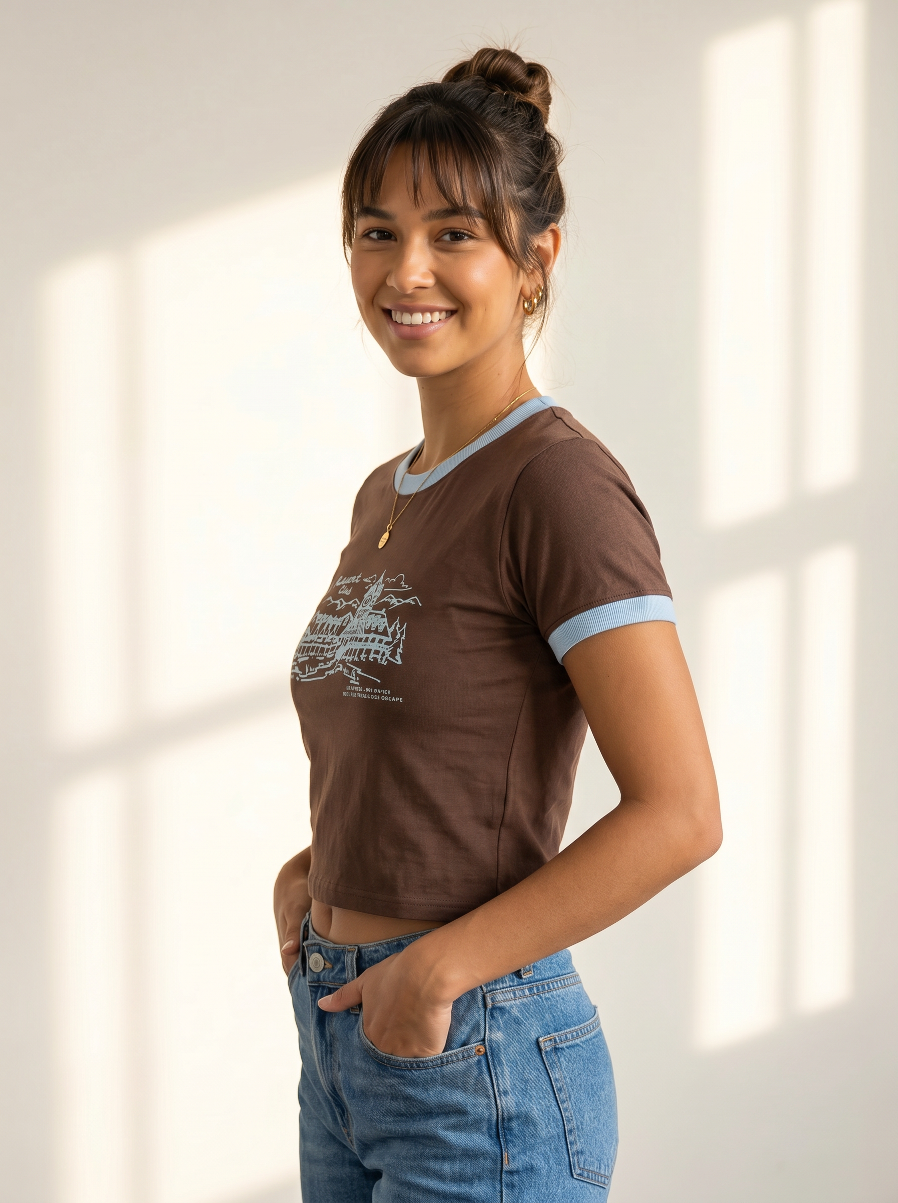 Resort Club Ringer Crop Tee
