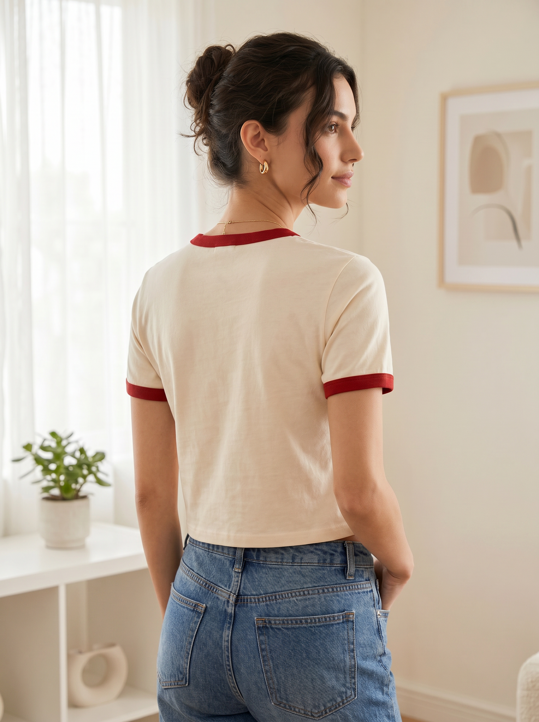 Cute Chaos Ringer Crop Tee