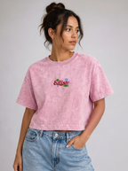 Eilish Acid wash Crop Tee