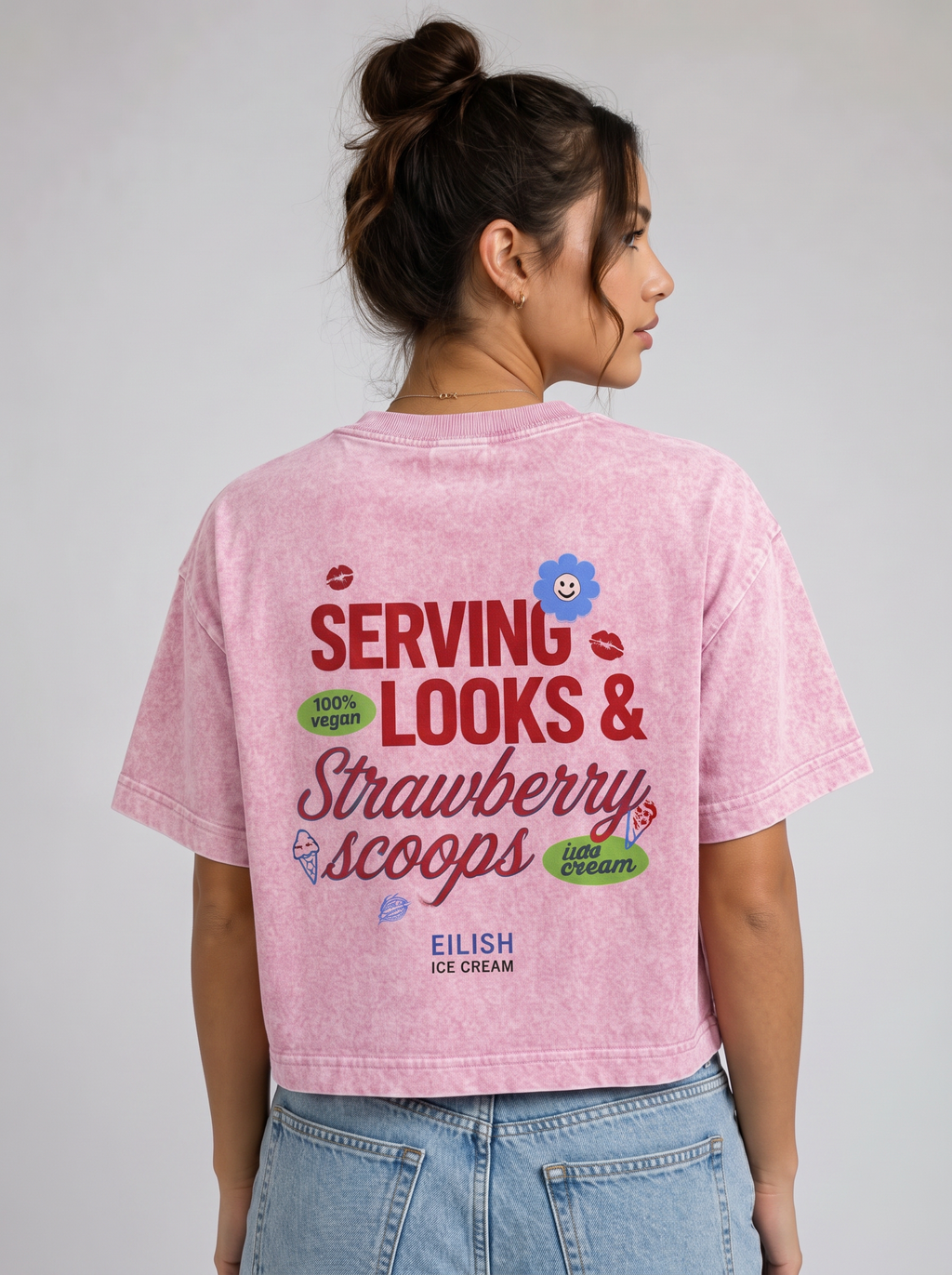 Eilish Acid wash Crop Tee