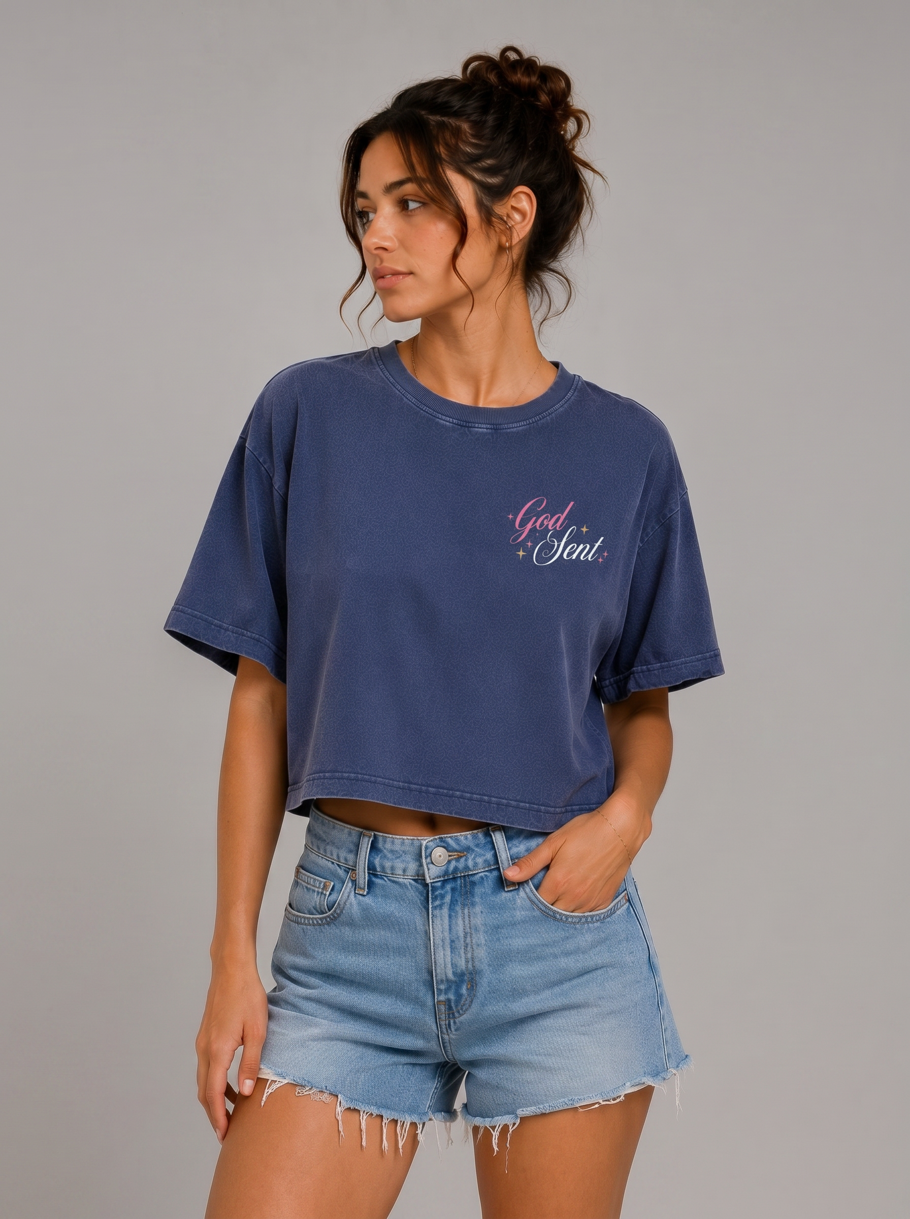 Good Soul Acid wash Crop Tee