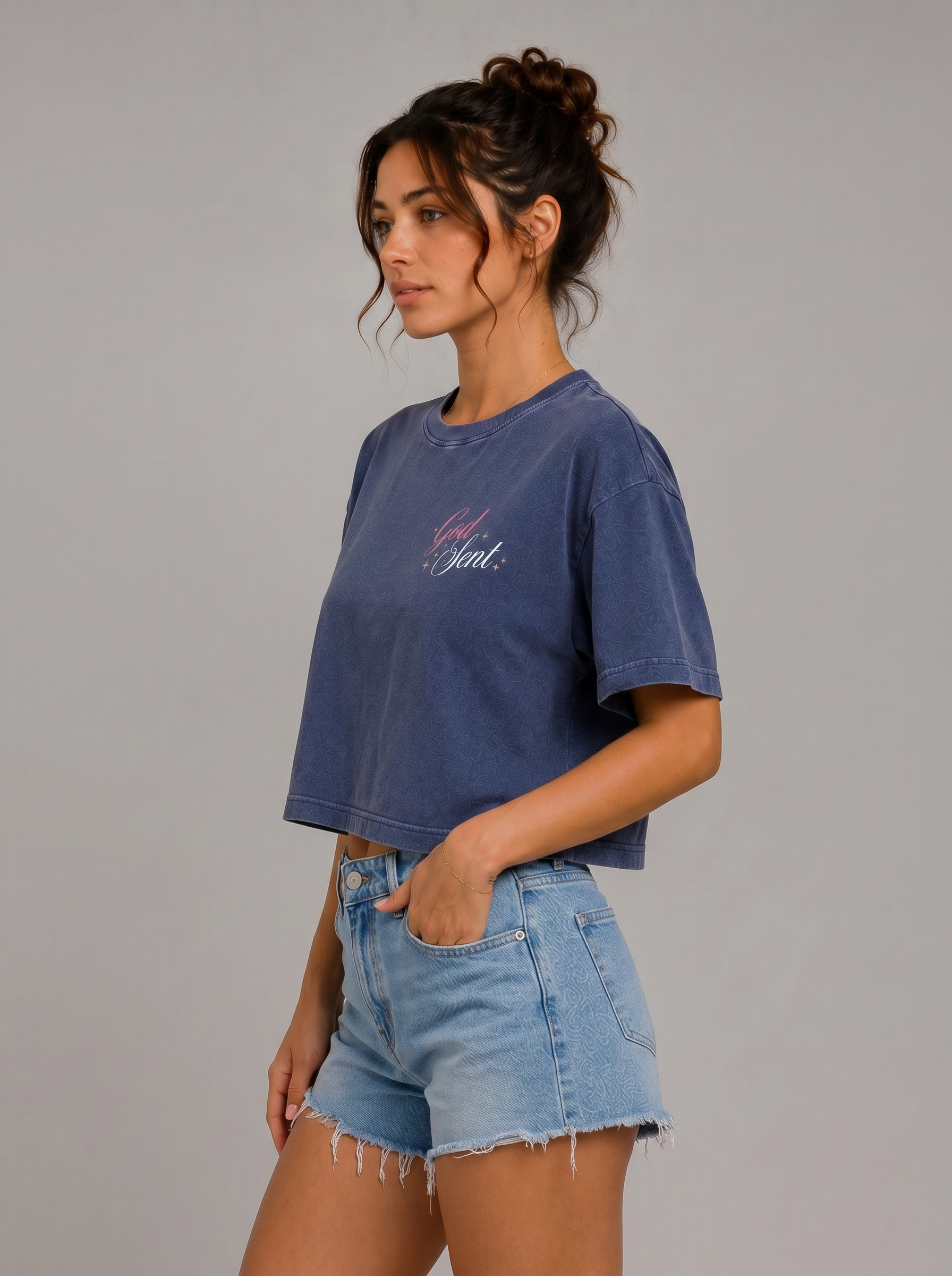 Good Soul Acid wash Crop Tee