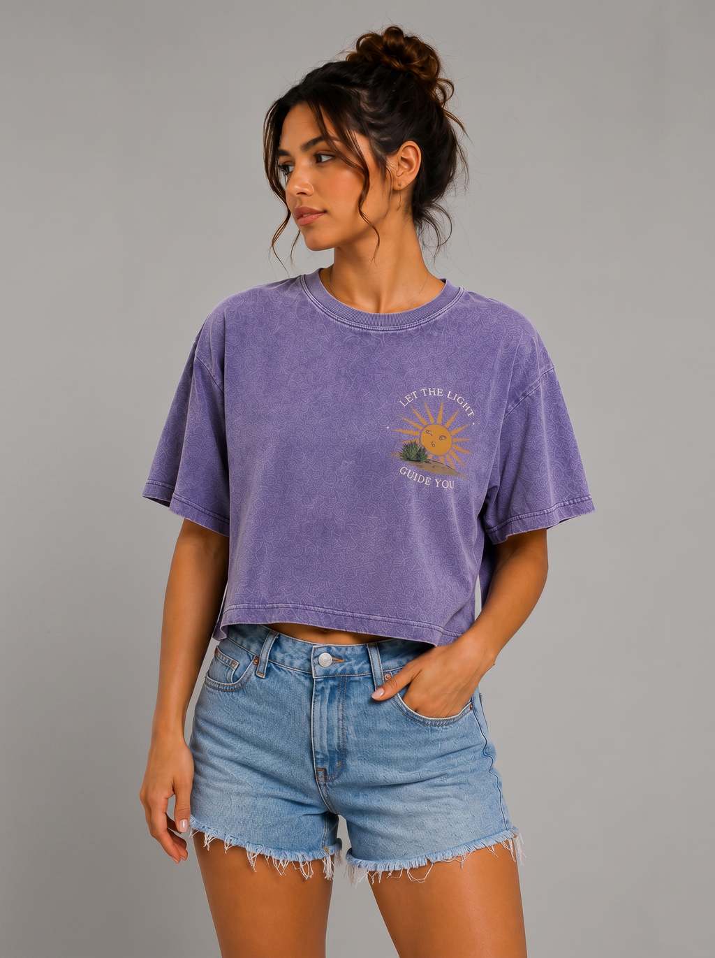 Light Guide Acid wash Crop Tee