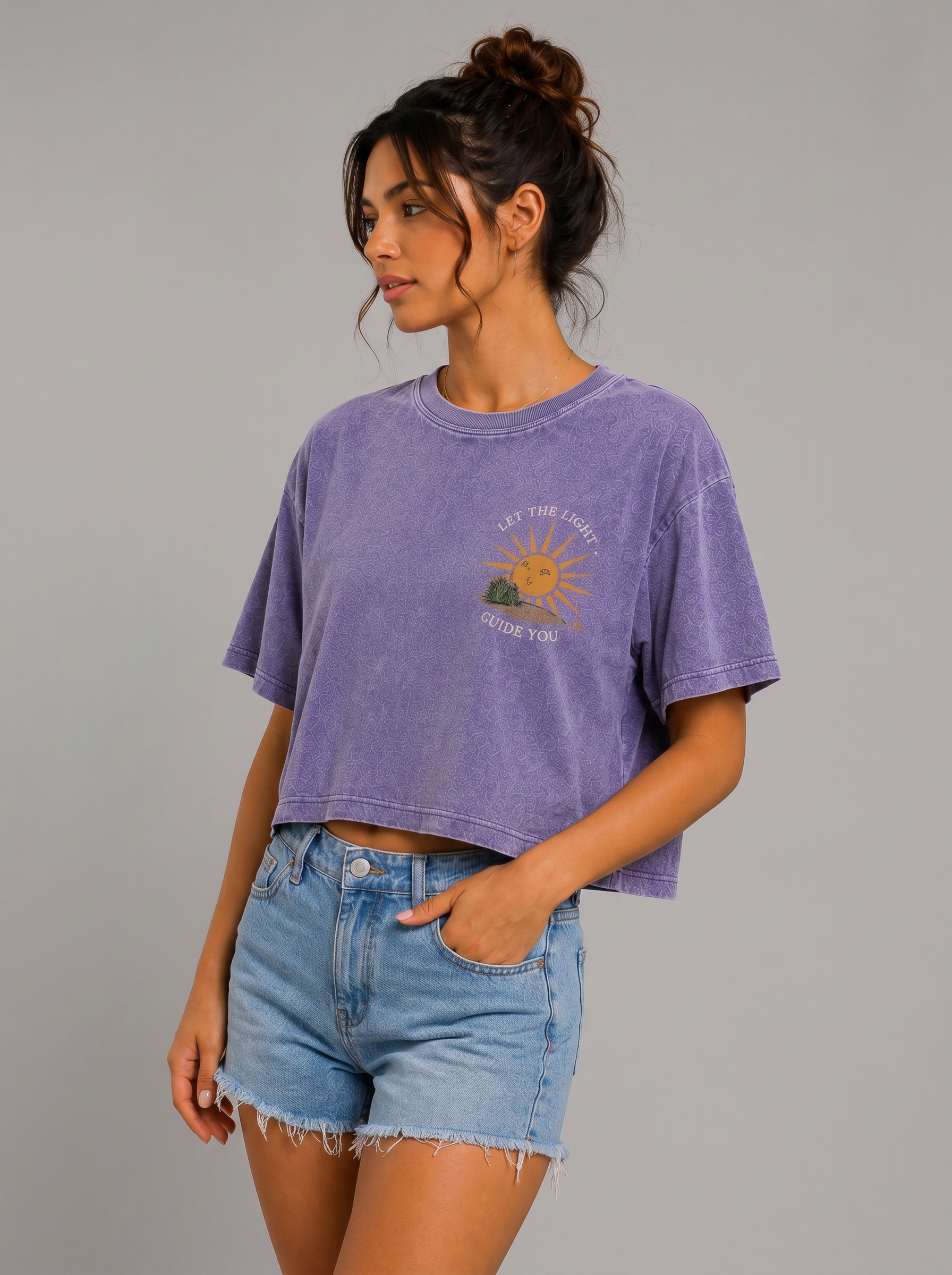 Light Guide Acid wash Crop Tee