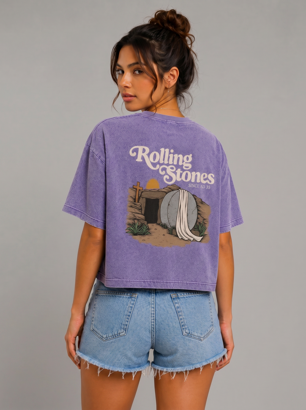 Light Guide Acid wash Crop Tee