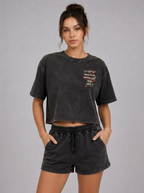 Gotta Room Acid Wash Crop Tee