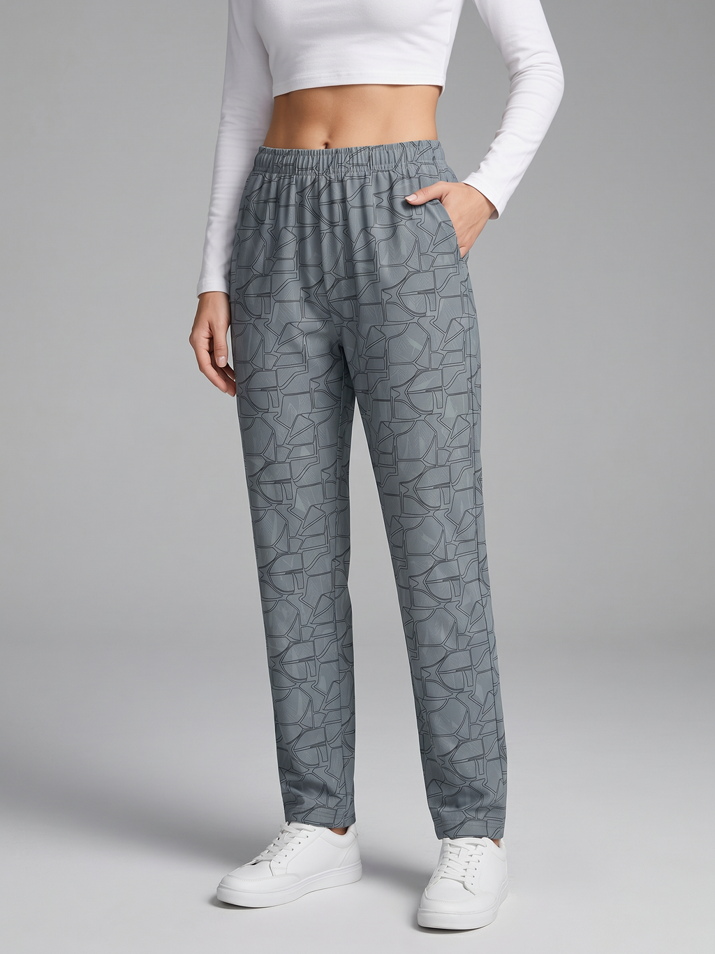 Mist Grey Abstract Lounge Pants
