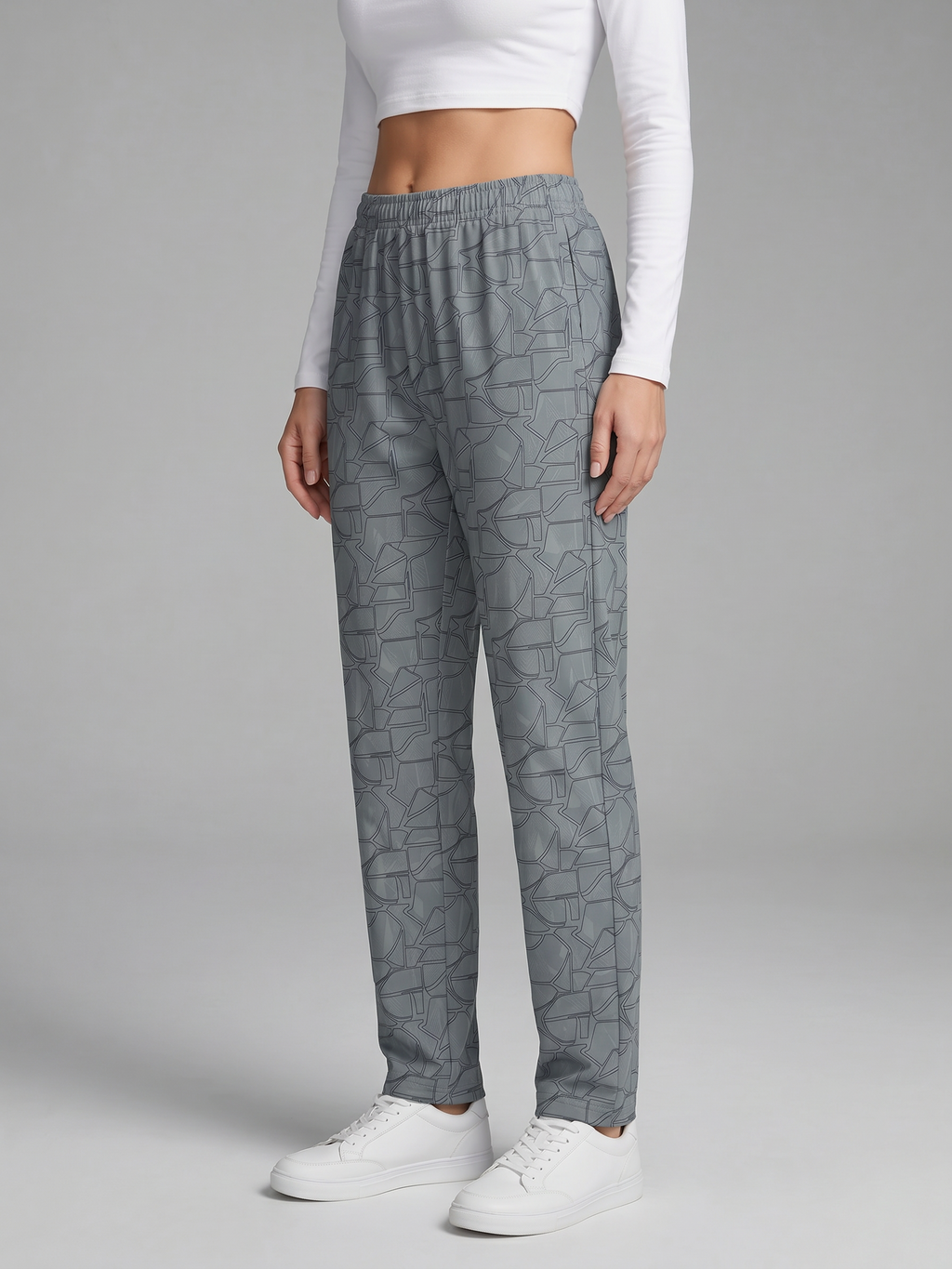 Mist Grey Abstract Lounge Pants