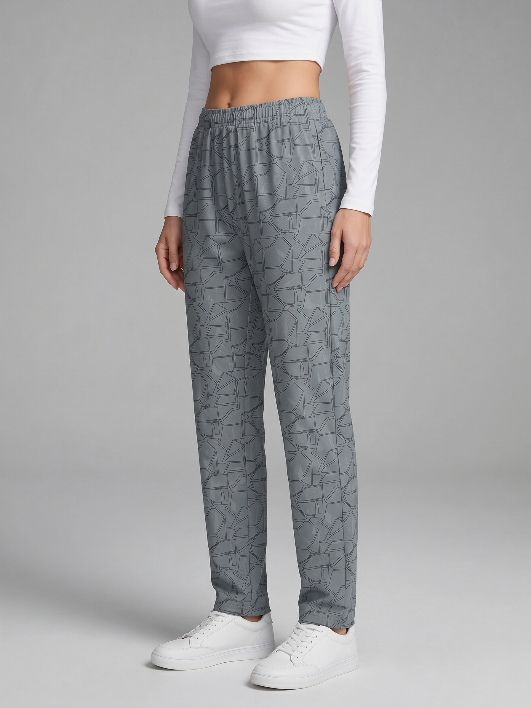 Mist Grey Abstract Lounge Pants