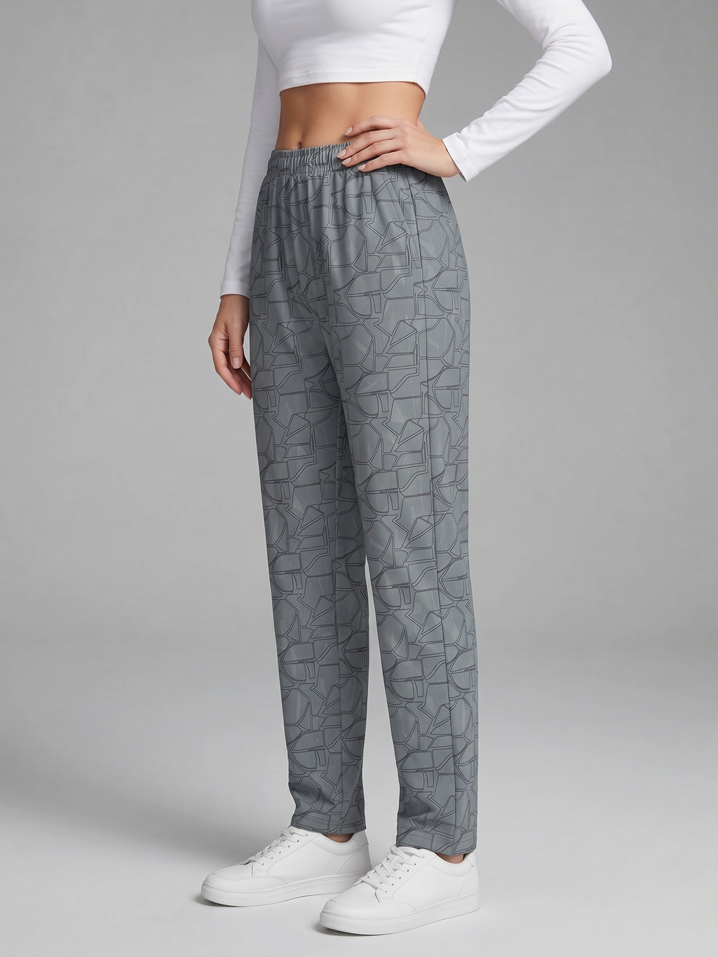 Mist Grey Abstract Lounge Pants