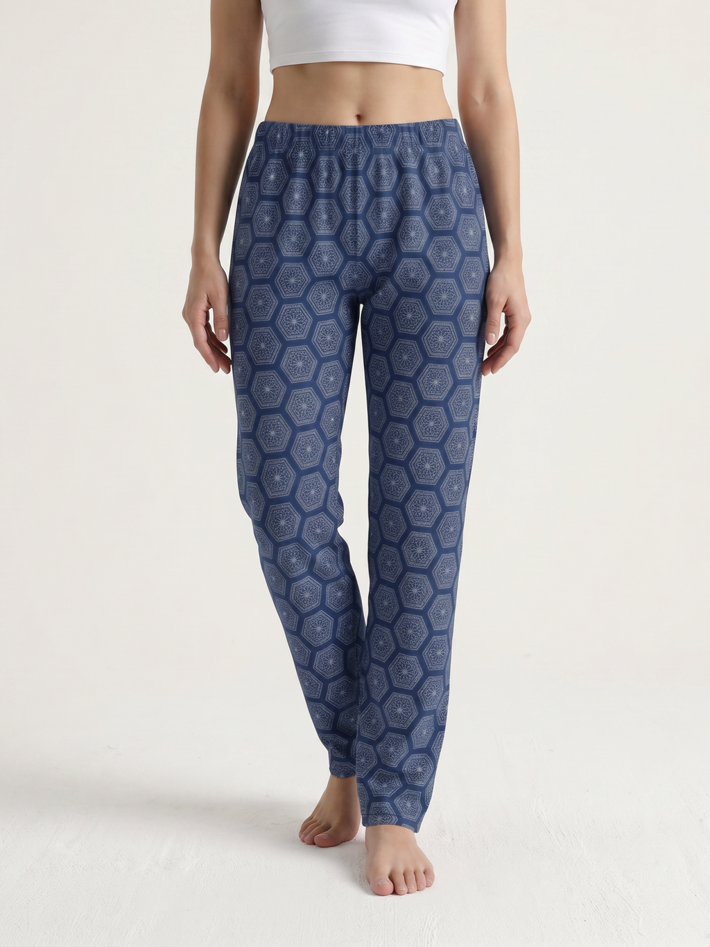 Indigo Hexa Print Lounge Pants