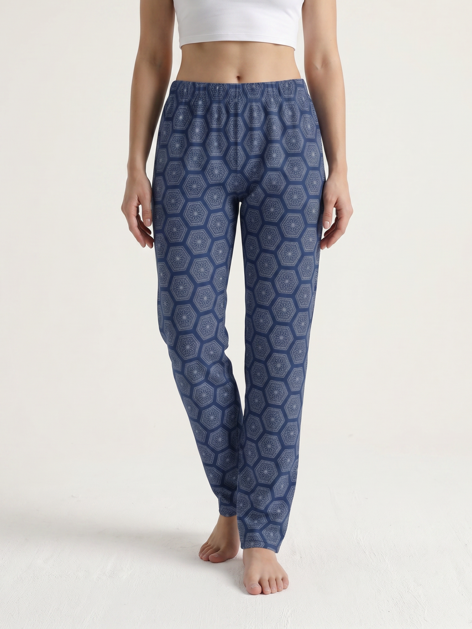 Indigo Hexa Print Lounge Pants