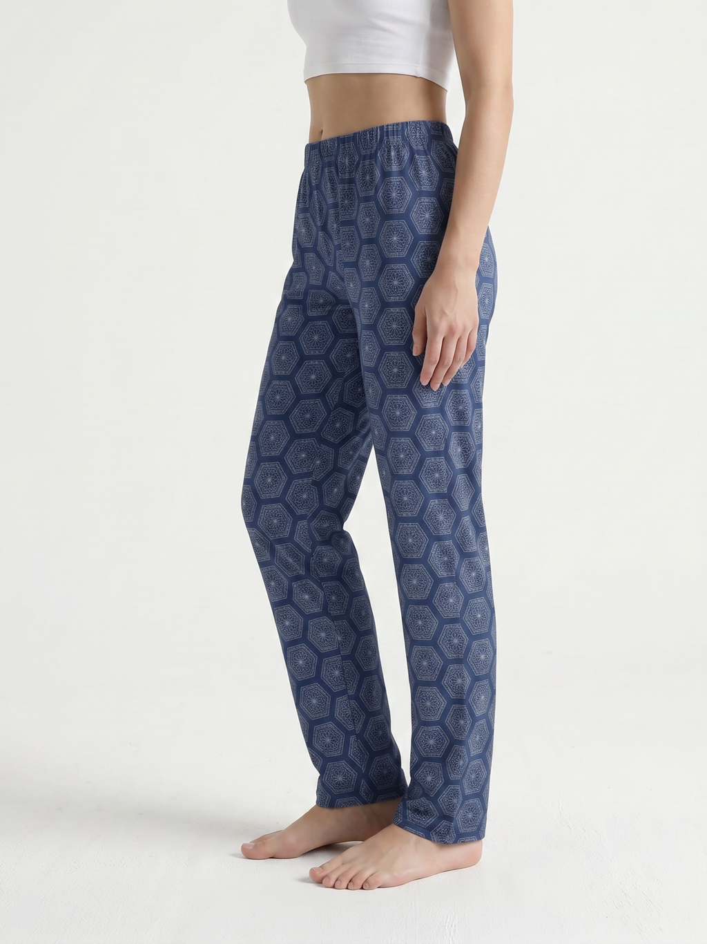 Indigo Hexa Print Lounge Pants