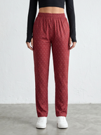 Wine Diamond Print Lounge Pants