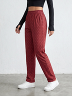 Wine Diamond Print Lounge Pants
