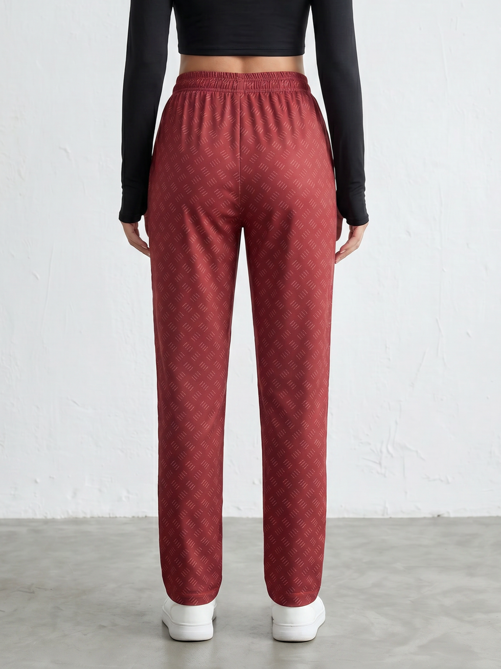 Wine Diamond Print Lounge Pants