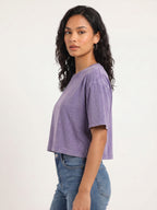 Basic Lavender Acid wash Crop Tee