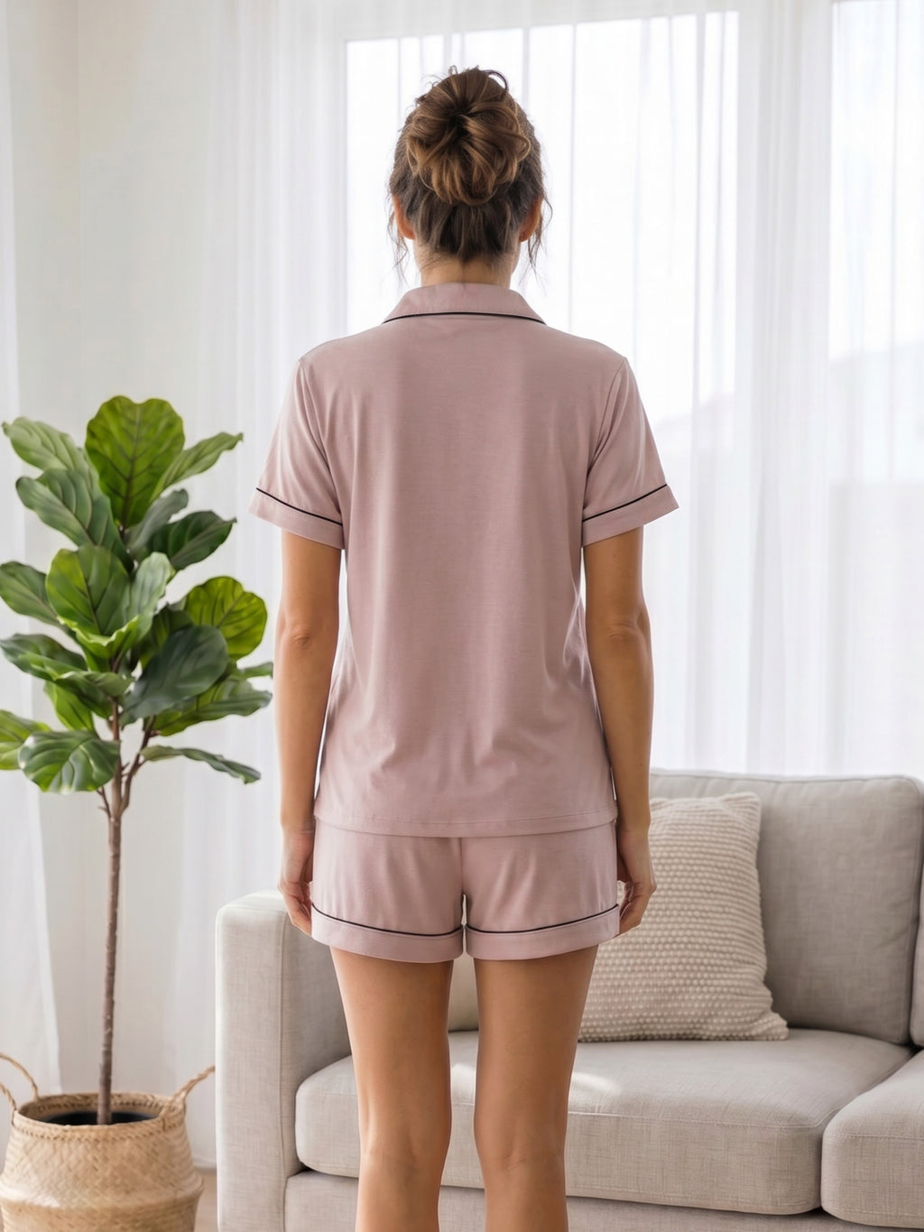 Santorini Bliss Printed Cotton Shorts NightSuit