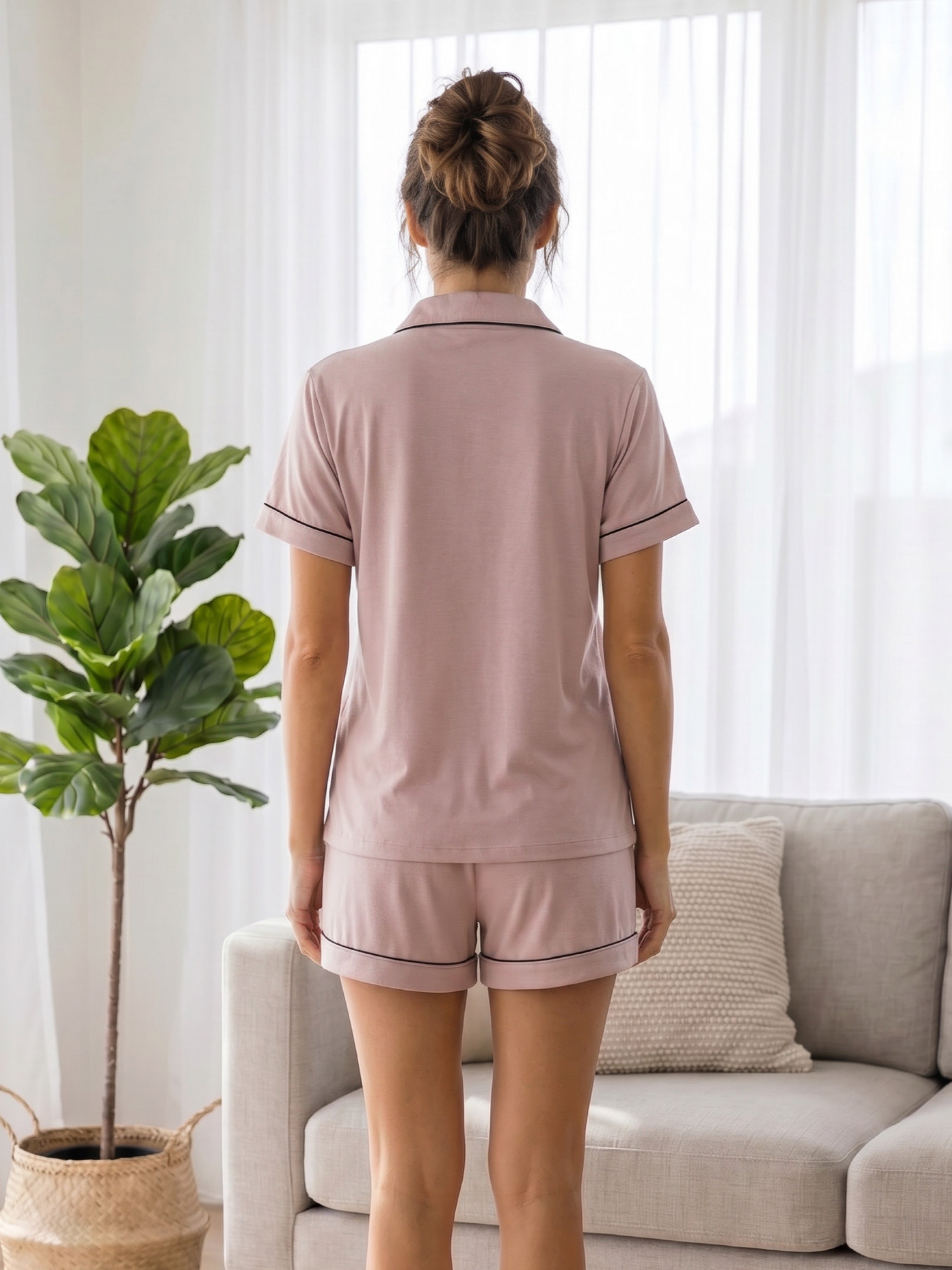 Santorini Bliss Printed Cotton Shorts NightSuit